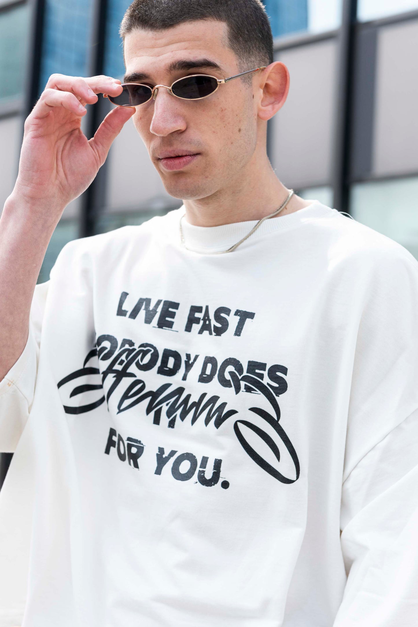 Camiseta blanca Live Fast