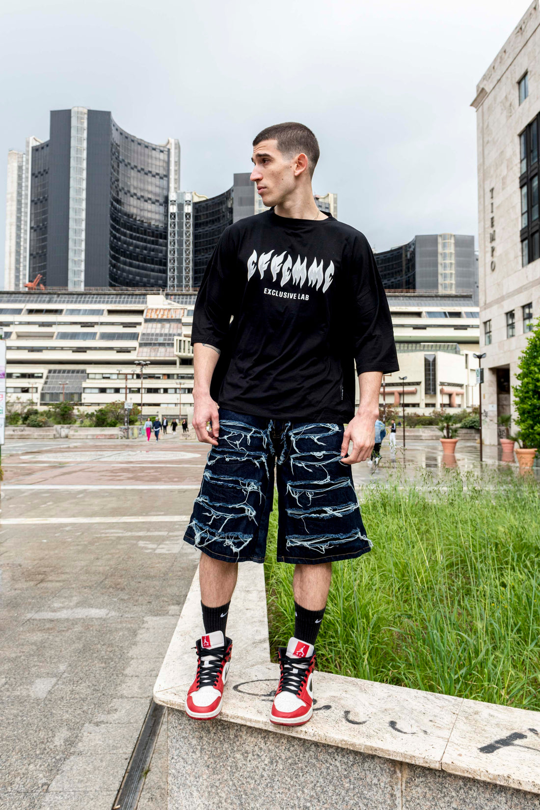 Bermuda Double Short Jeans Azul Effemme Exclusive Lab