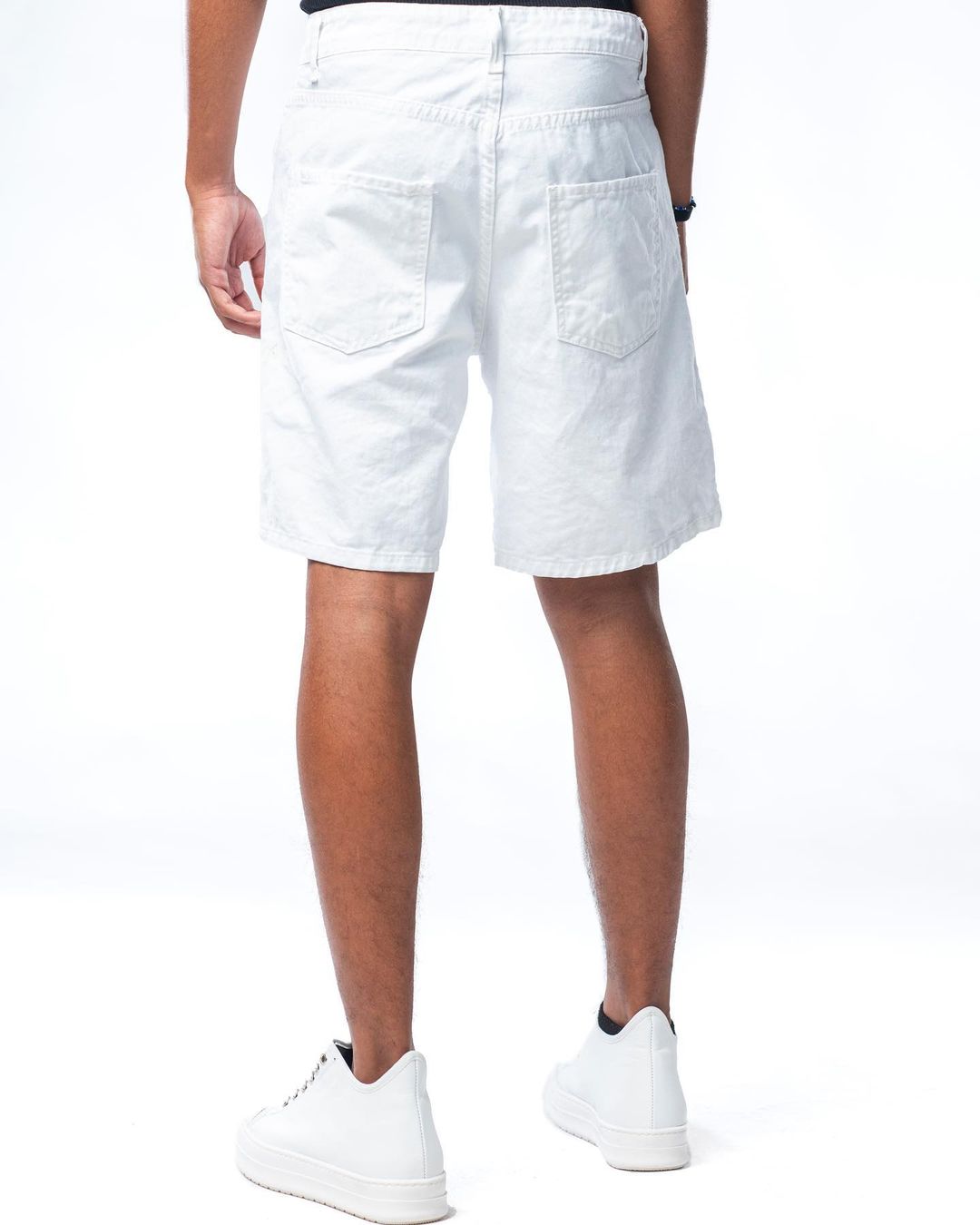 Bermuda bianco in denim modello biker Effemme Exclusive Lab