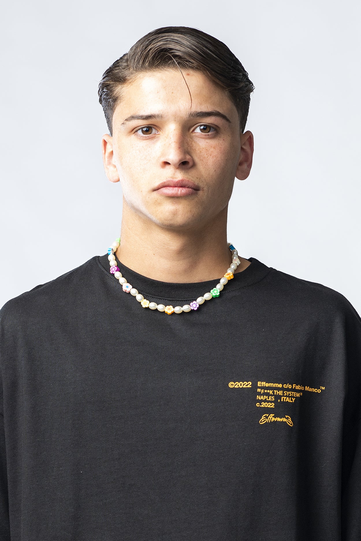 T-shirt nera con stampa Demon Effemme