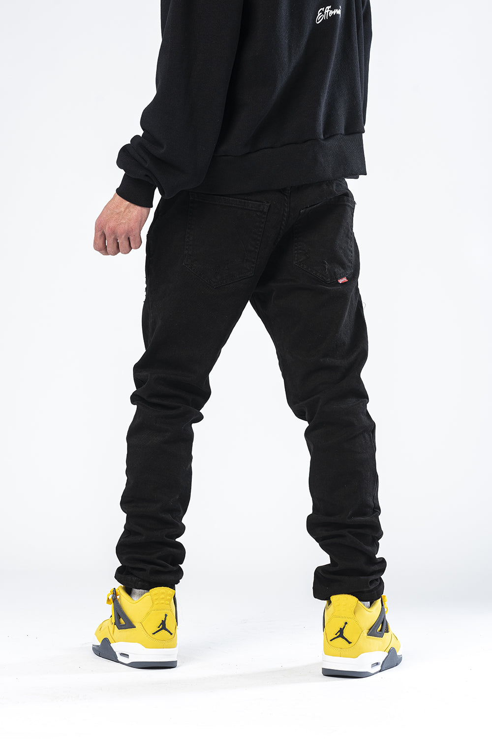 Jeans nero biker con zip Effemme Exclusive Lab