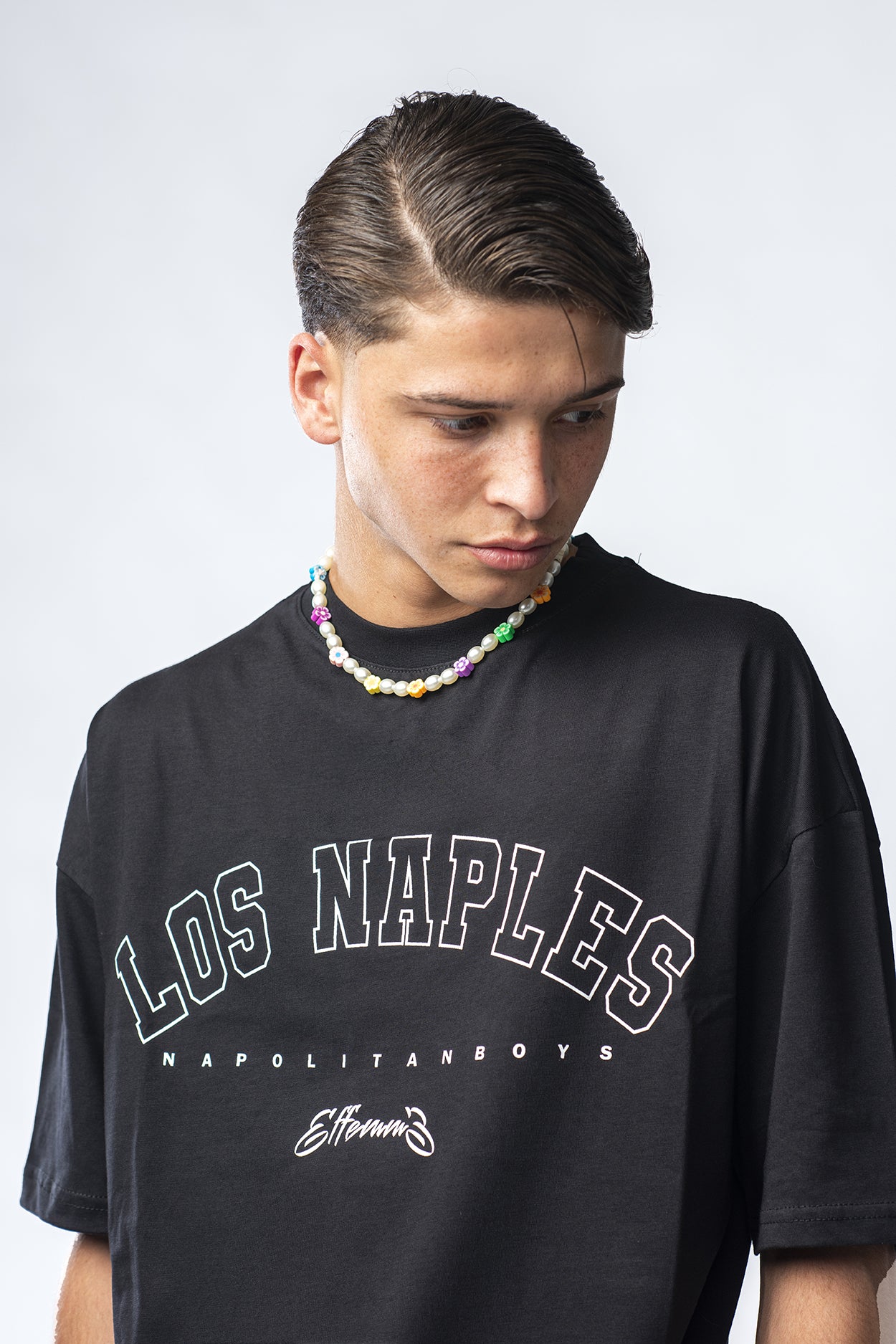 Black T-shirt with Los Naples print