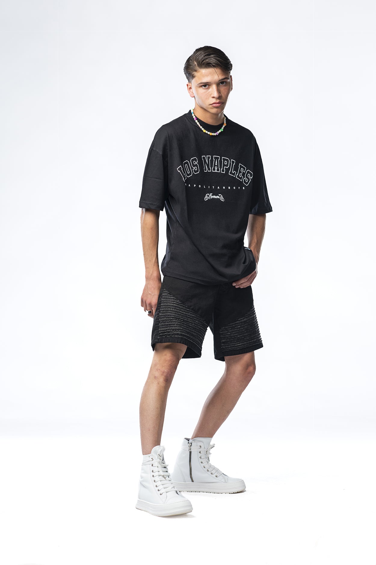 Black T-shirt with Los Naples print