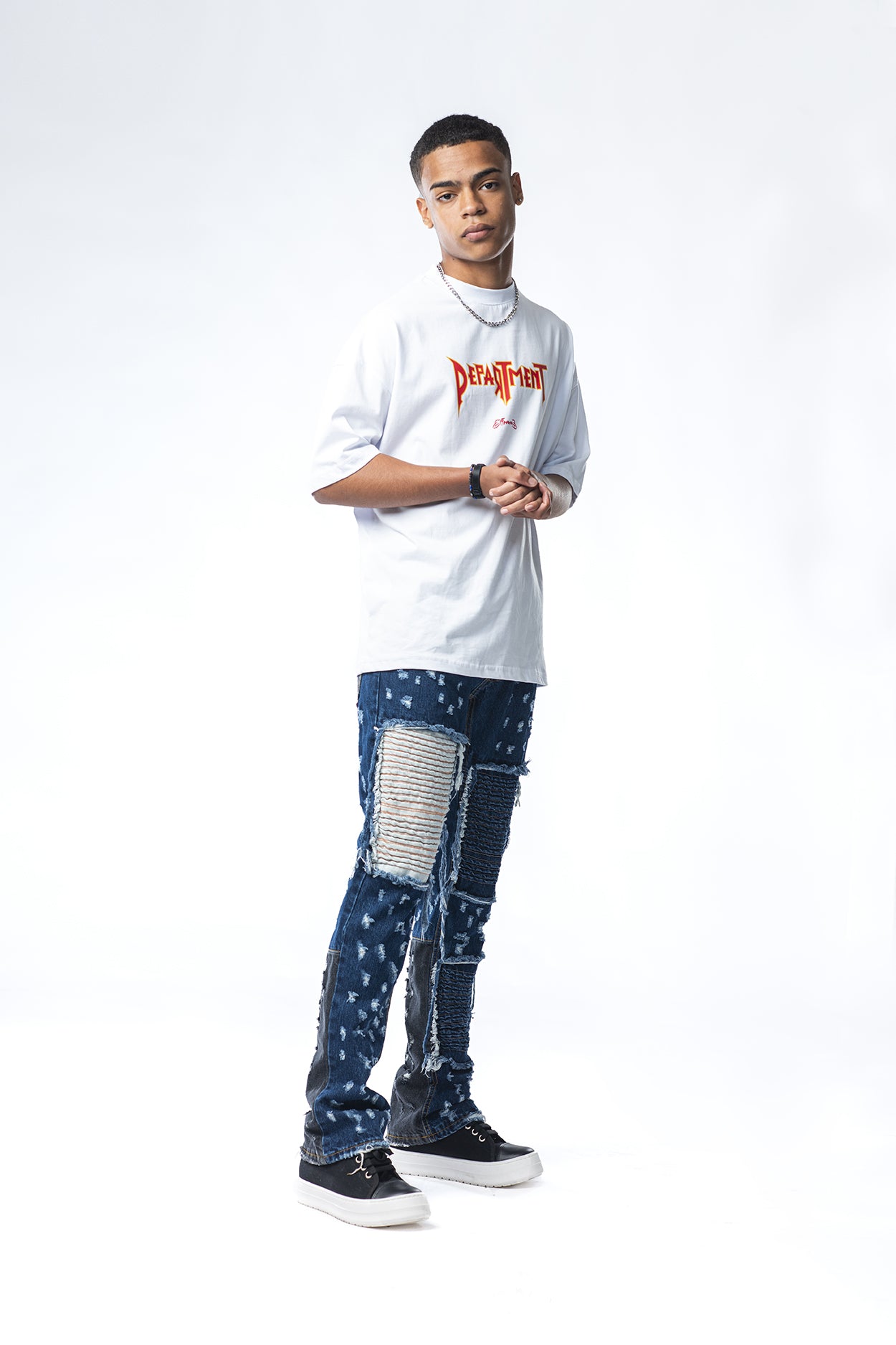 White T-shirt with Department print