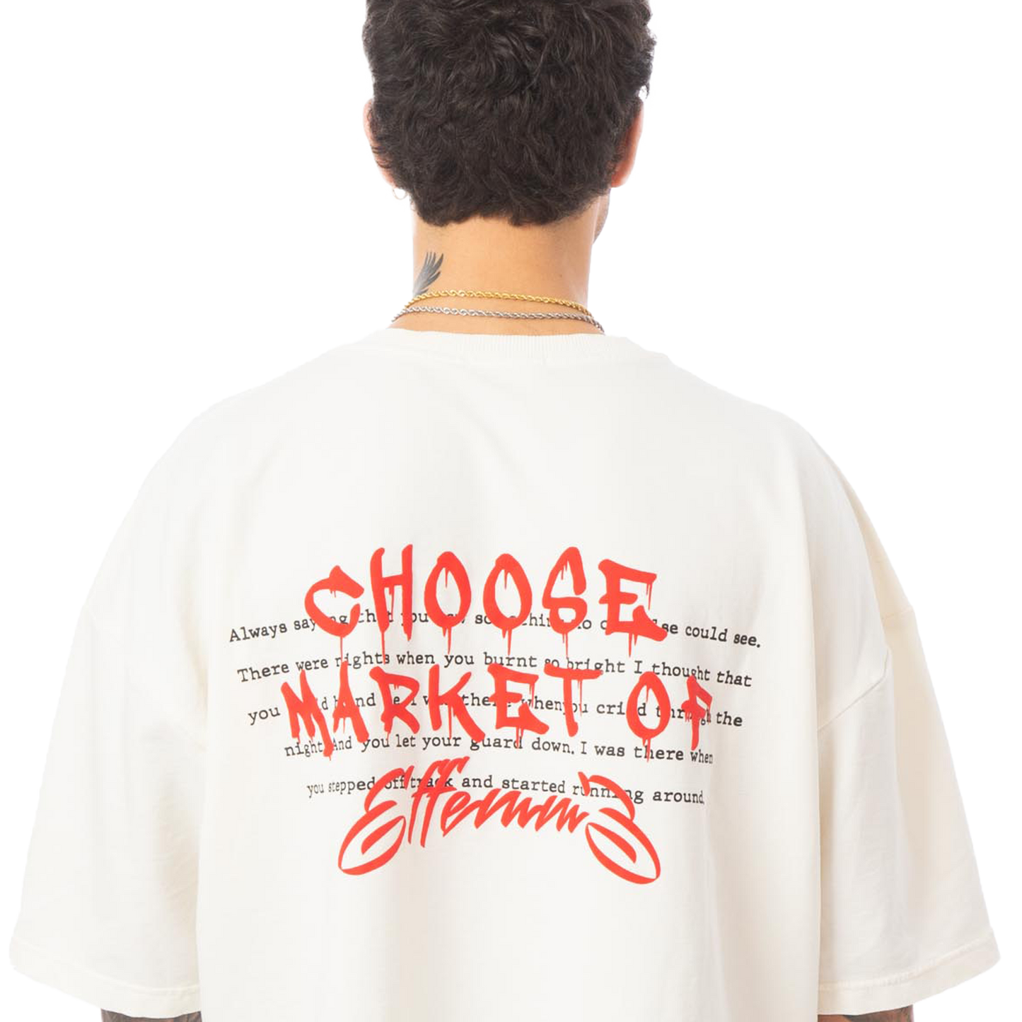 Cropped tee "Market" Cream - Effemme Exclusive Lab