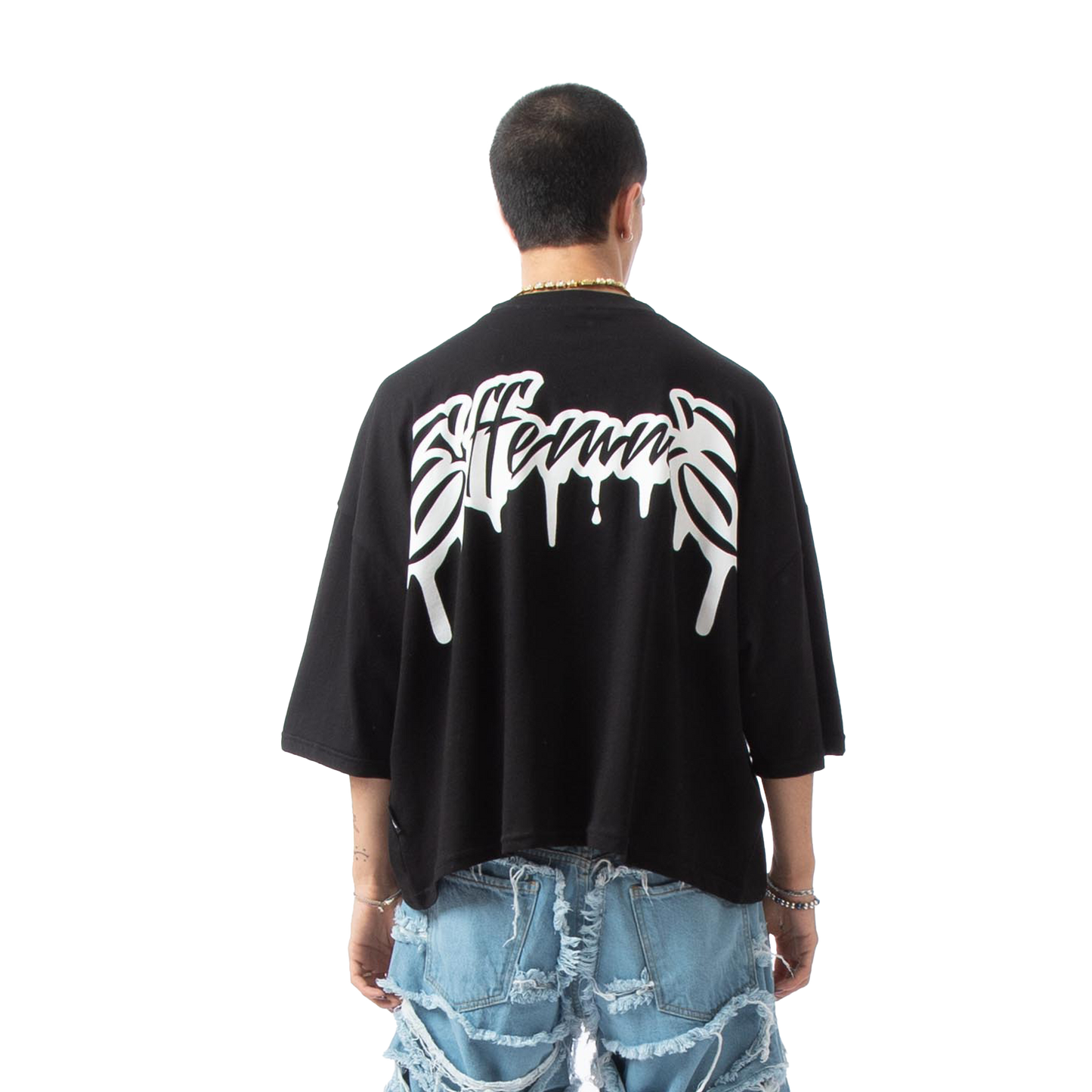 Cropped tee "Graffiti" Black - Effemme Exclusive Lab