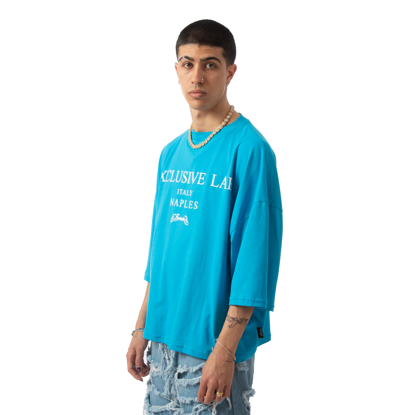 Cropped tee "Graffiti" Sky Blue Effemme Exclusive Lab