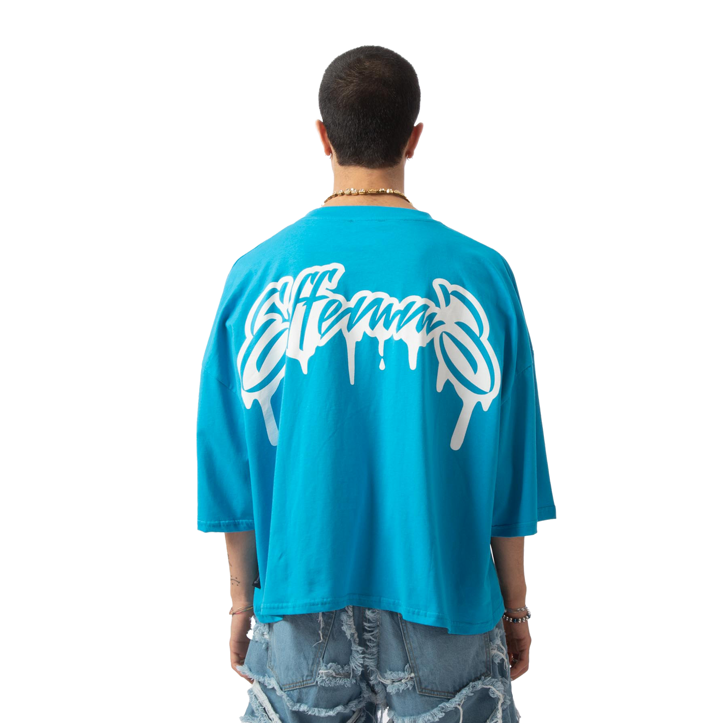 Cropped tee "Graffiti" Sky Blue Effemme Exclusive Lab