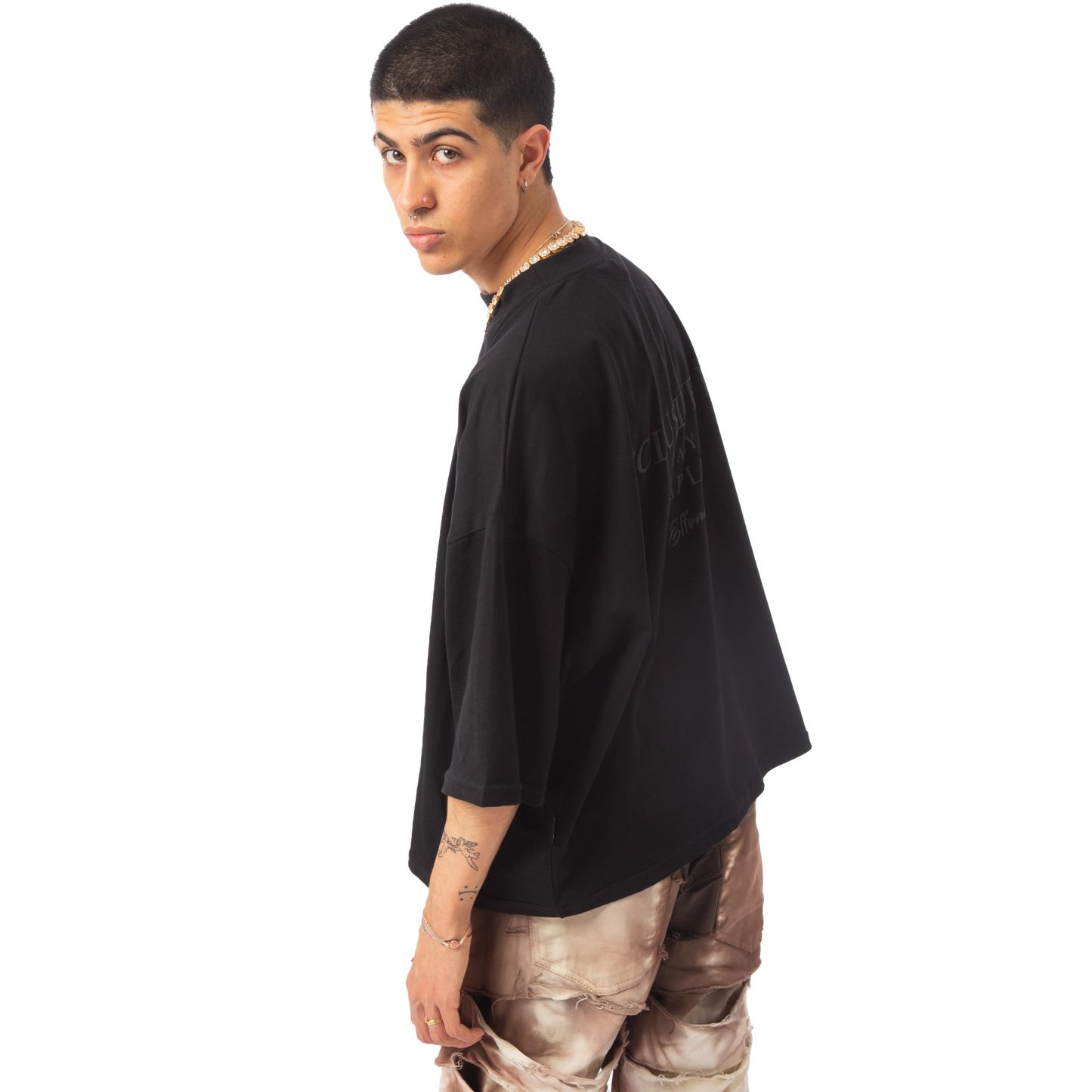 Cropped tee "Heart" Black Effemme Exclusive Lab