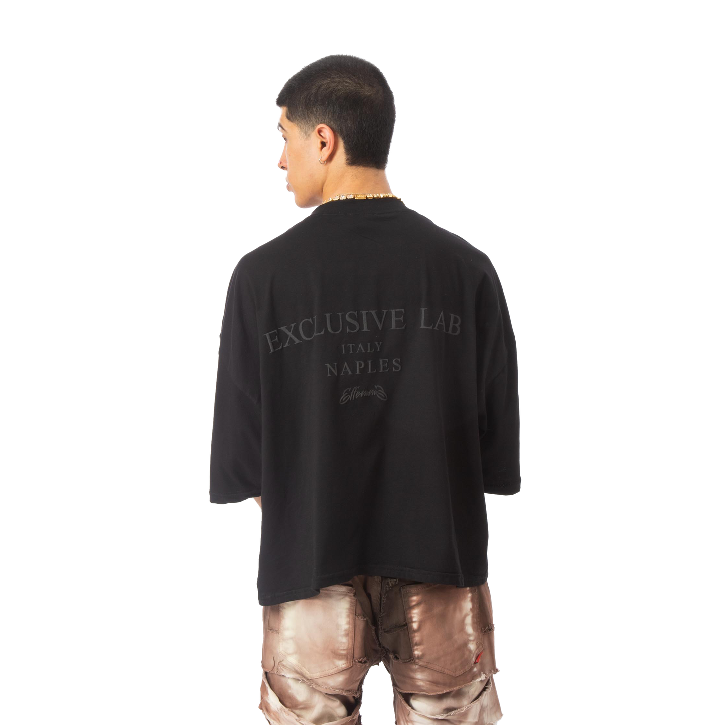 Cropped tee "Heart" Black Effemme Exclusive Lab