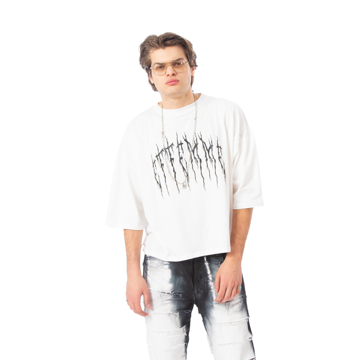 Cropped tee "Wean" White Effemme Exclusive Lab