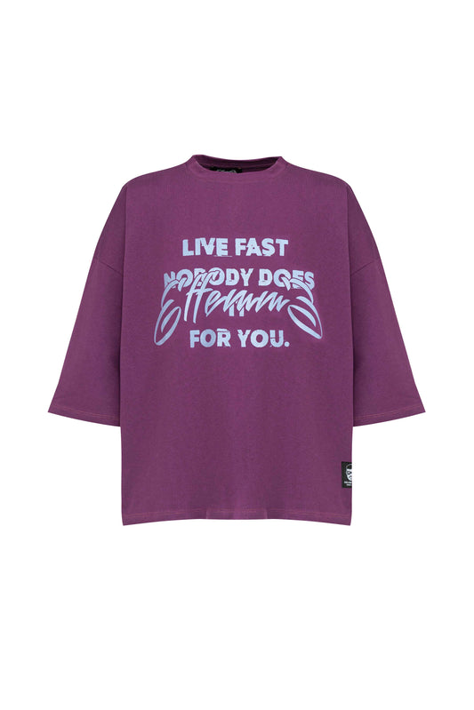 T-shirt Live Fast Purple