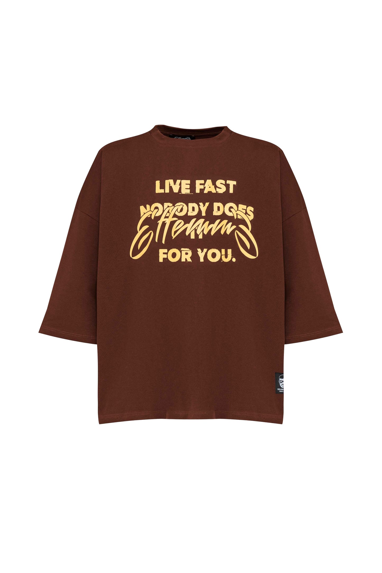 T-shirt Live Fast Brown