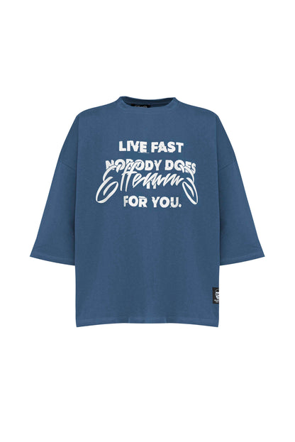 Live Fast camiseta azul petróleo