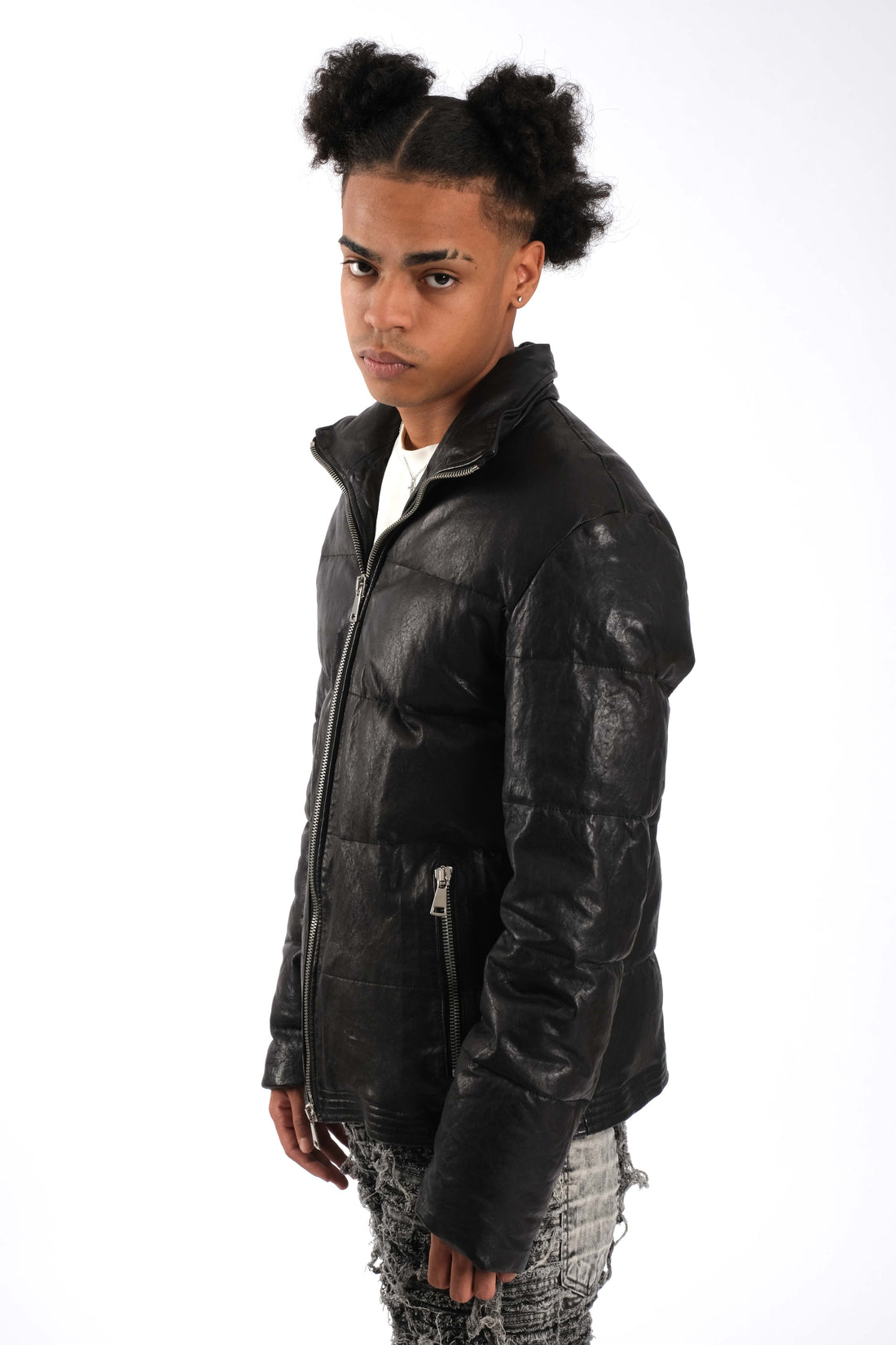 Leather Puffer