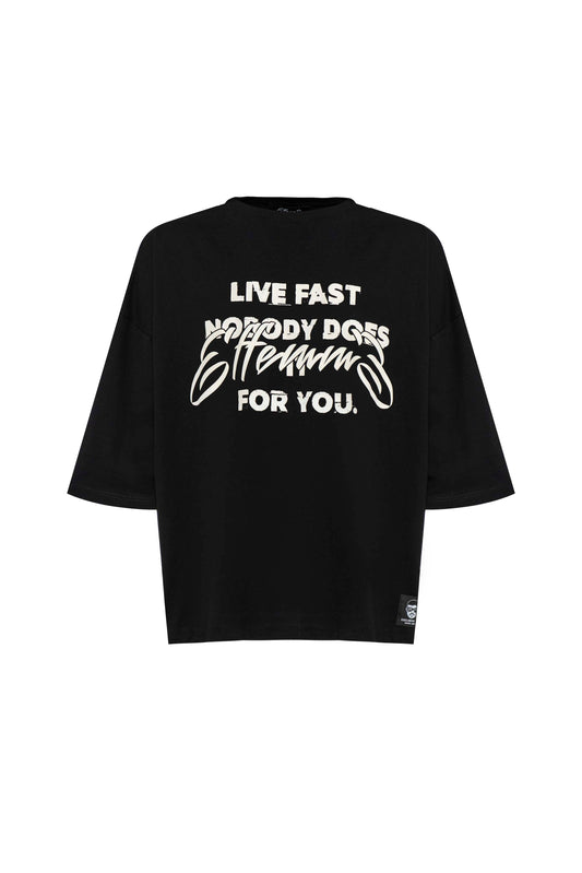 T-shirt Live Fast Black