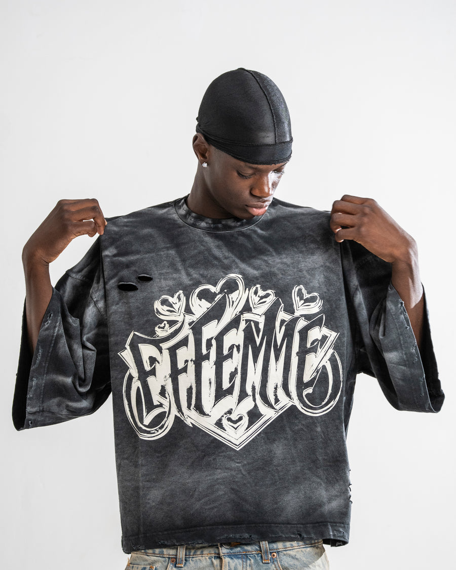 TEE REBEL HEART BLACK