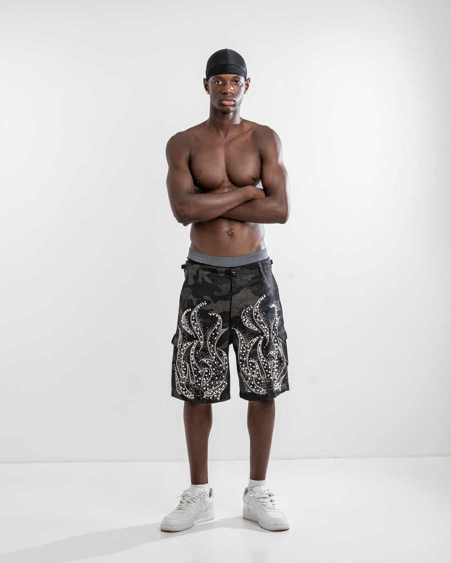 PEARLED DARK CAMO SHORT