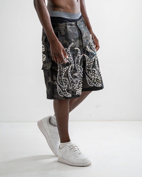 PEARLED DARK CAMO SHORT