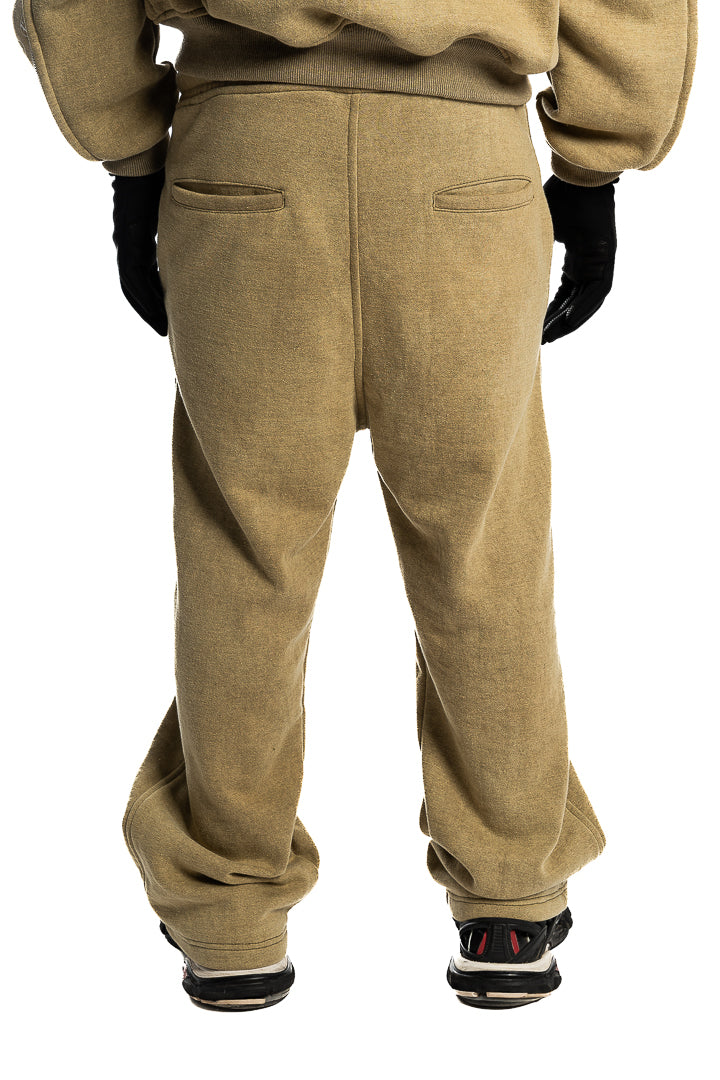 Pant Zipper Beige Acid Wash