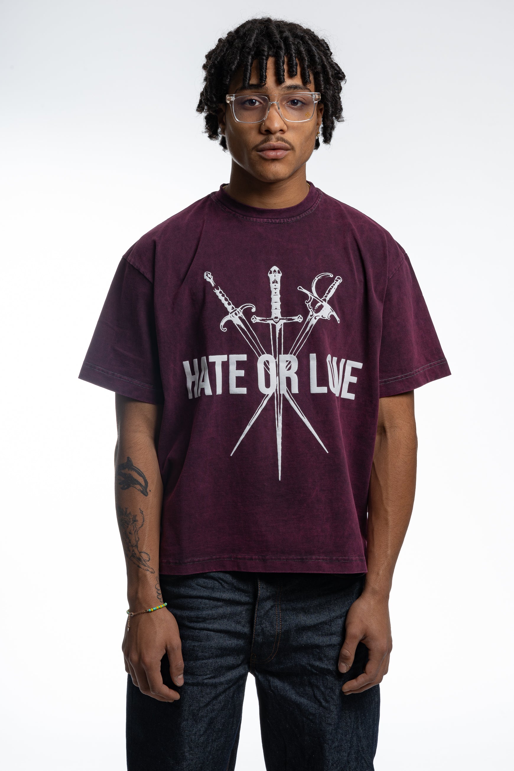 T shirt HATE OR LOVE Light Purple