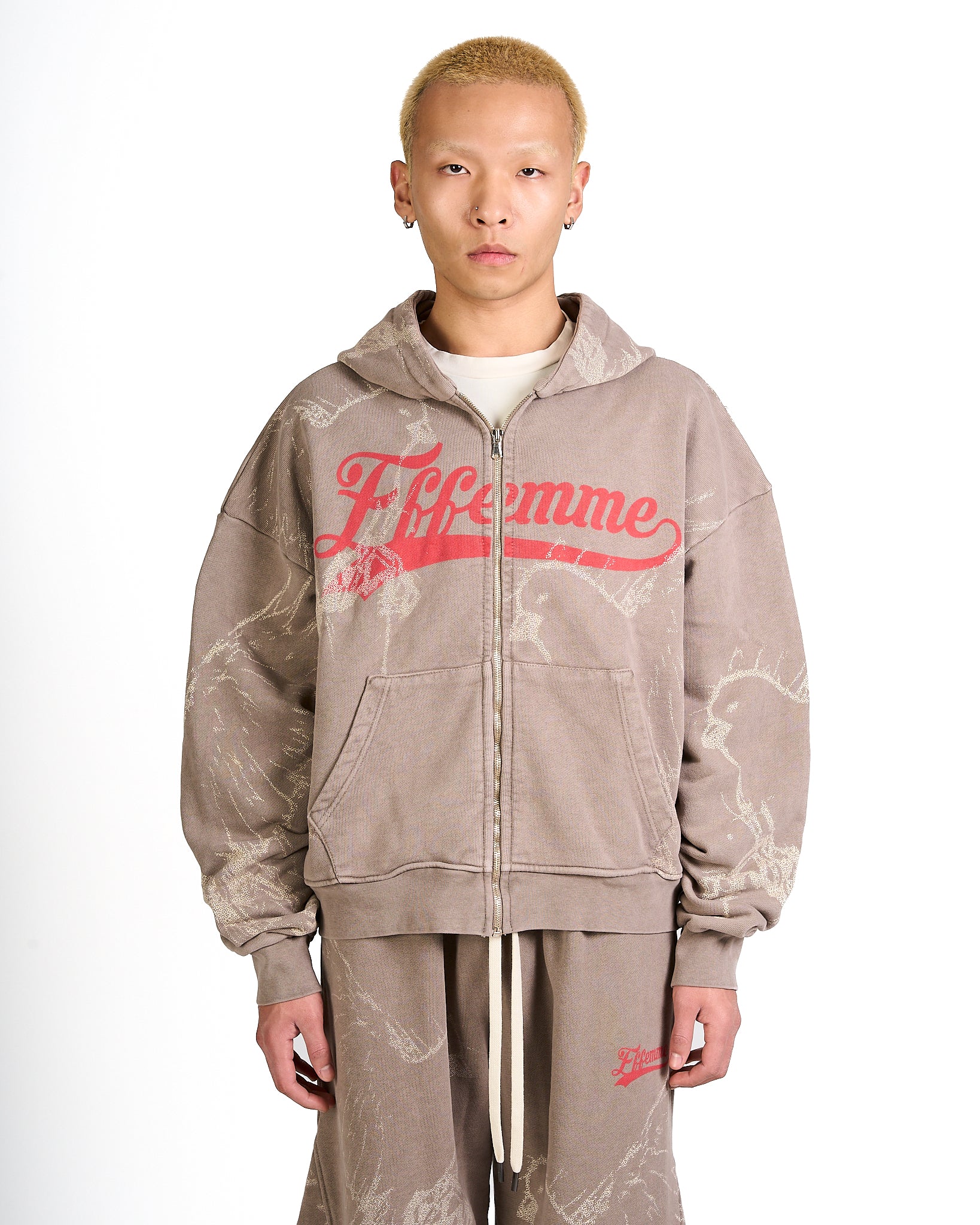 Hoodie Zip Freedom Beige