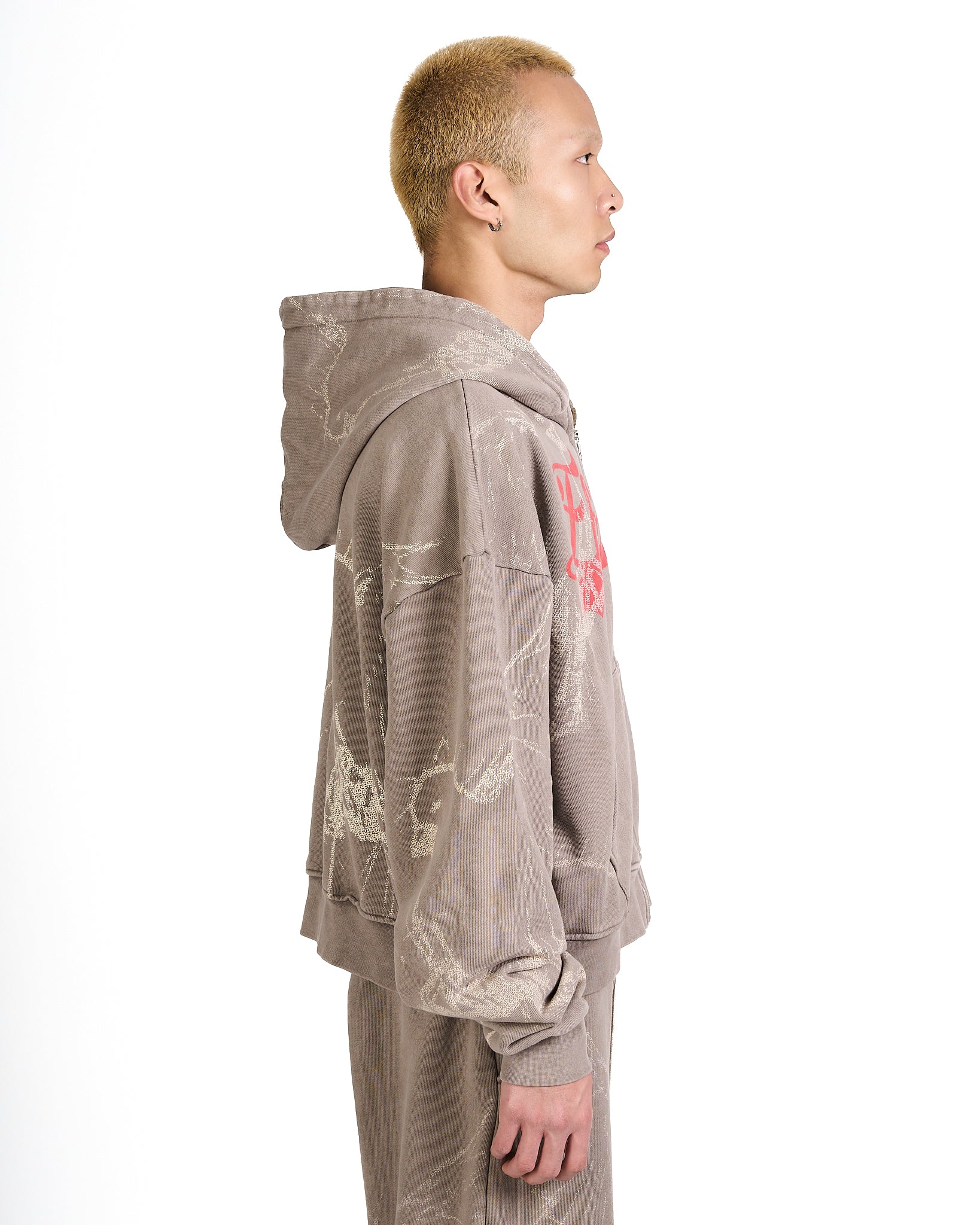 Hoodie Zip Freedom Beige