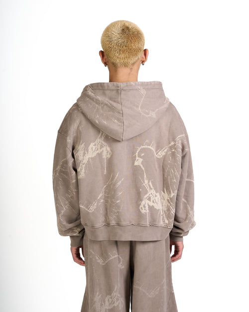 Hoodie Zip Freedom Beige