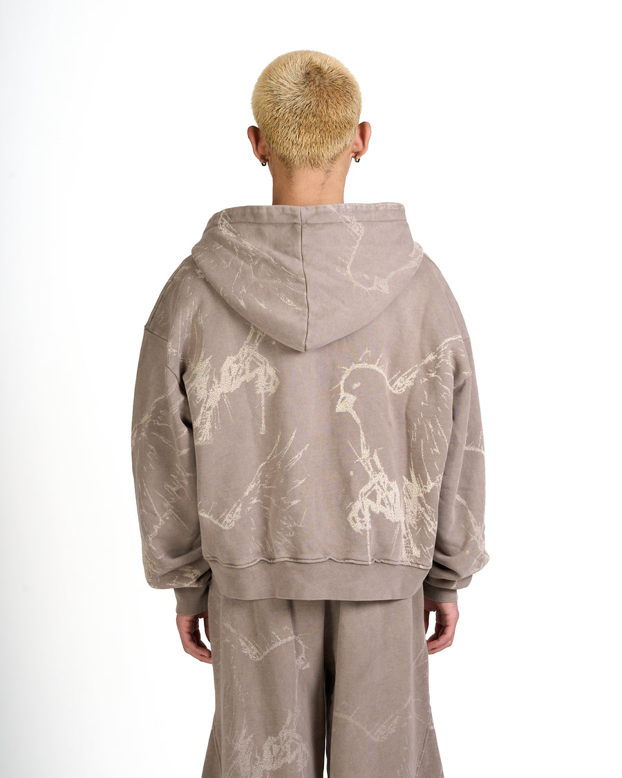 Hoodie Zip Freedom Beige