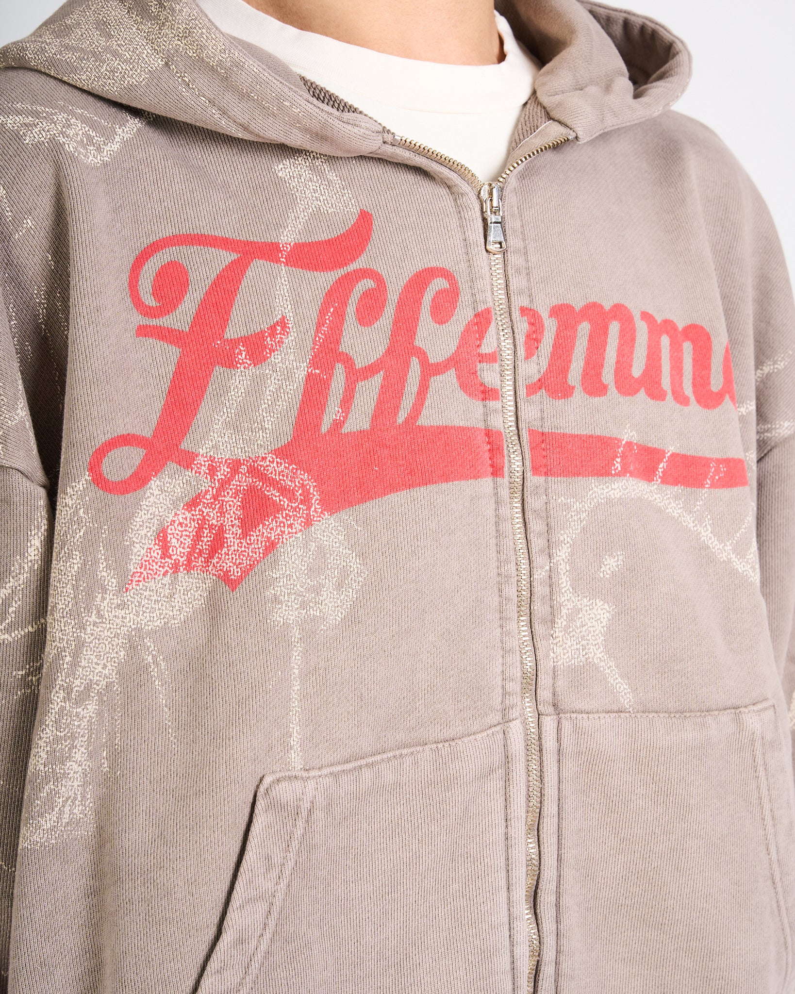Hoodie Zip Freedom Beige