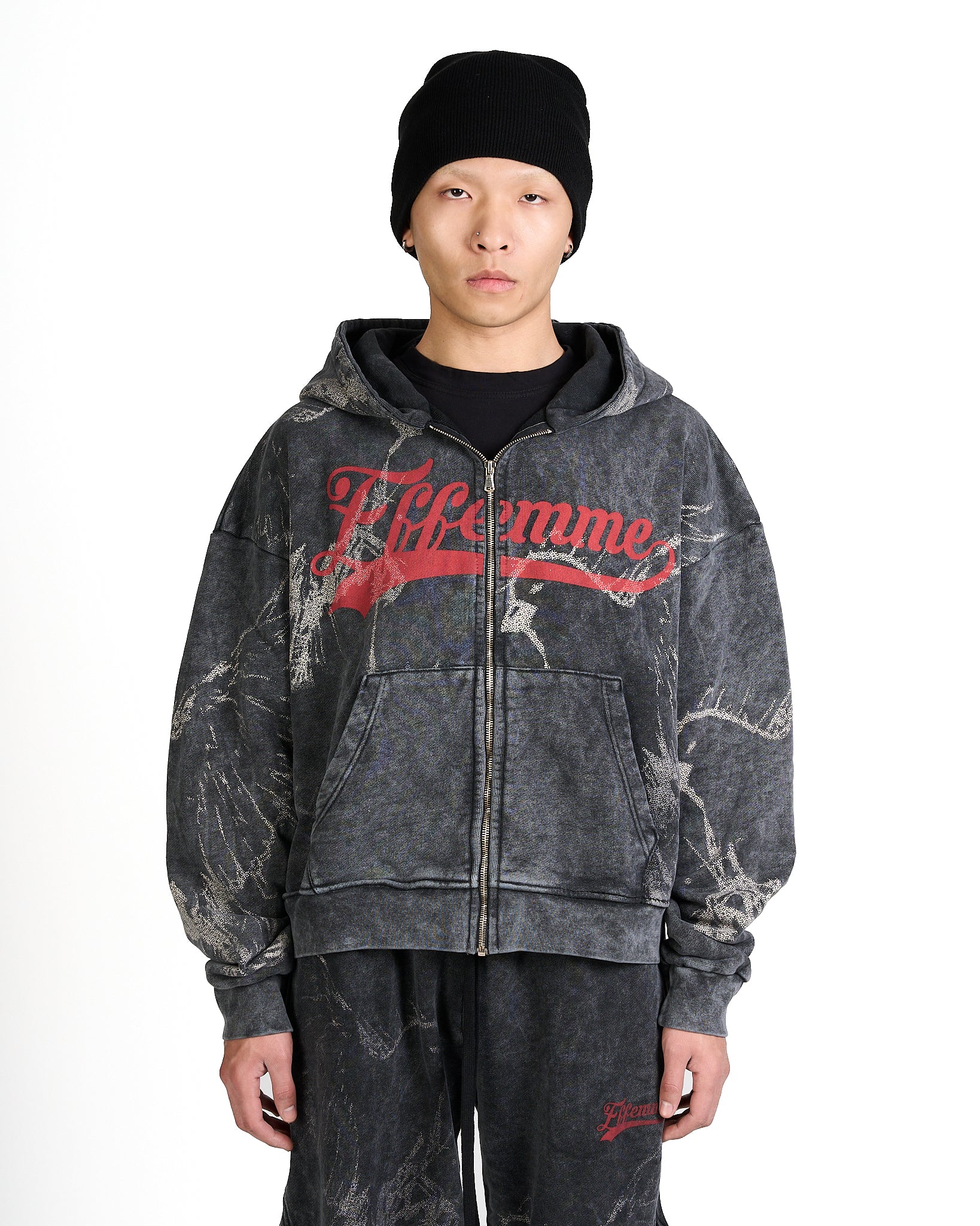 Hoodie Zip Freedom Blk