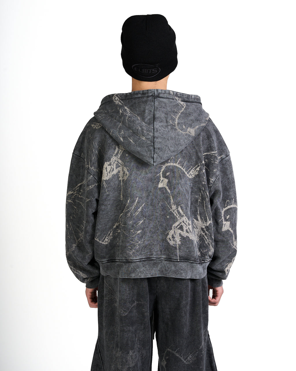 Hoodie Zip Freedom Blk