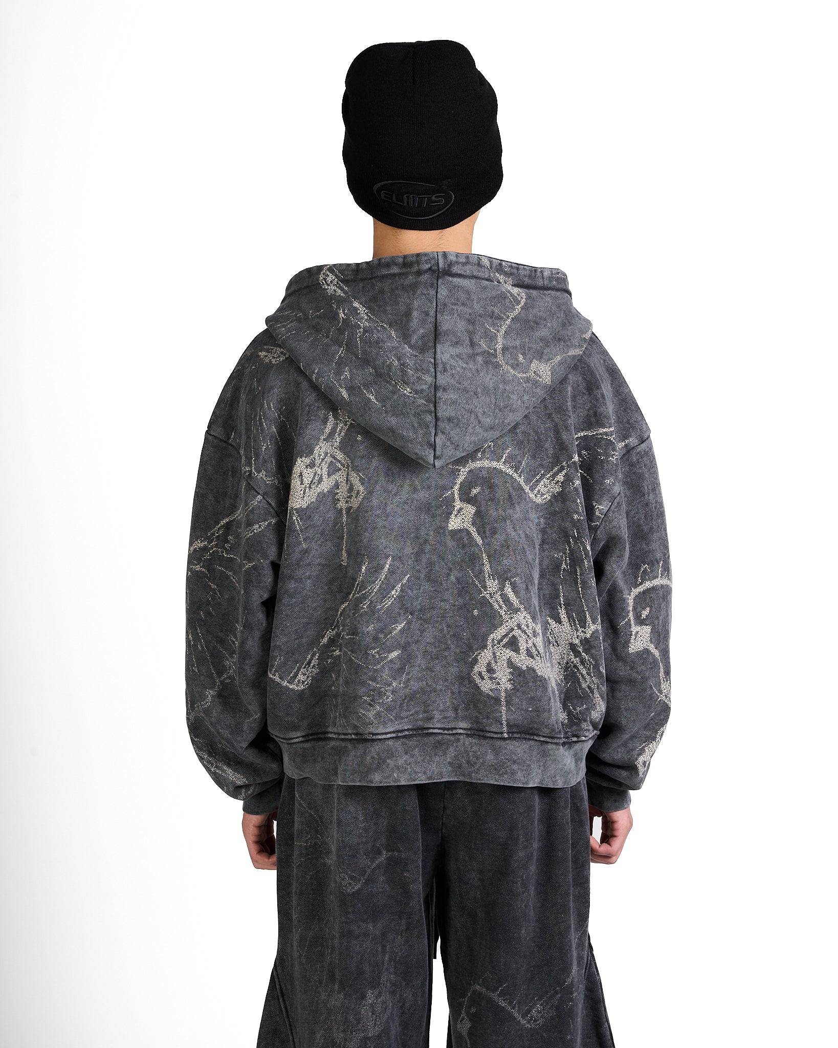 Hoodie Zip Freedom Blk