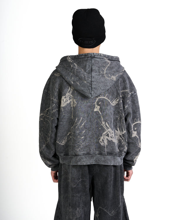 Hoodie Zip Freedom Blk