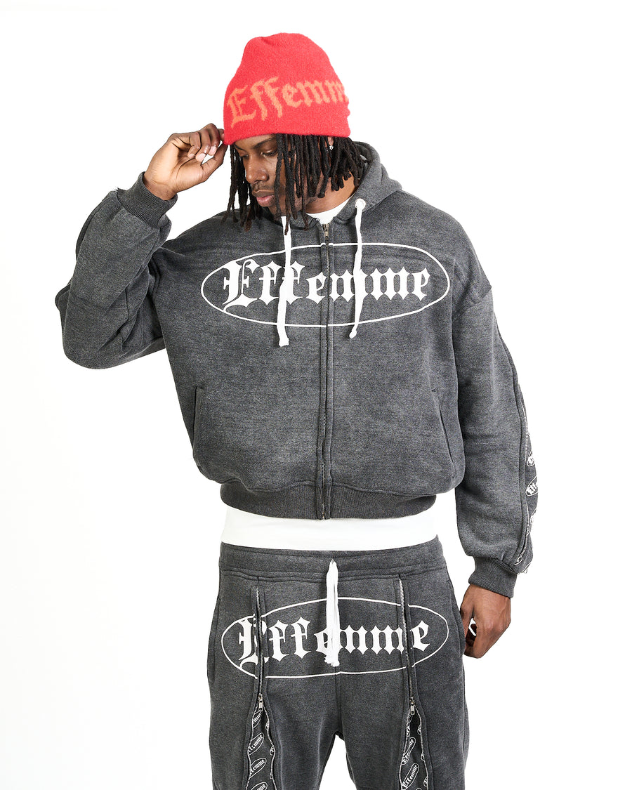 Track Suite Zipper Dark Grey