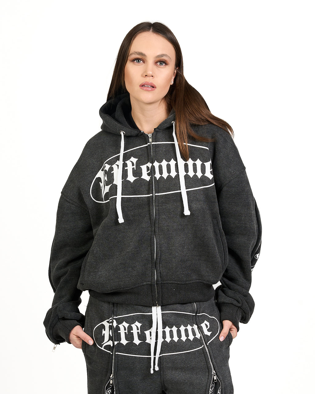 Track Suite Zipper Dark Grey