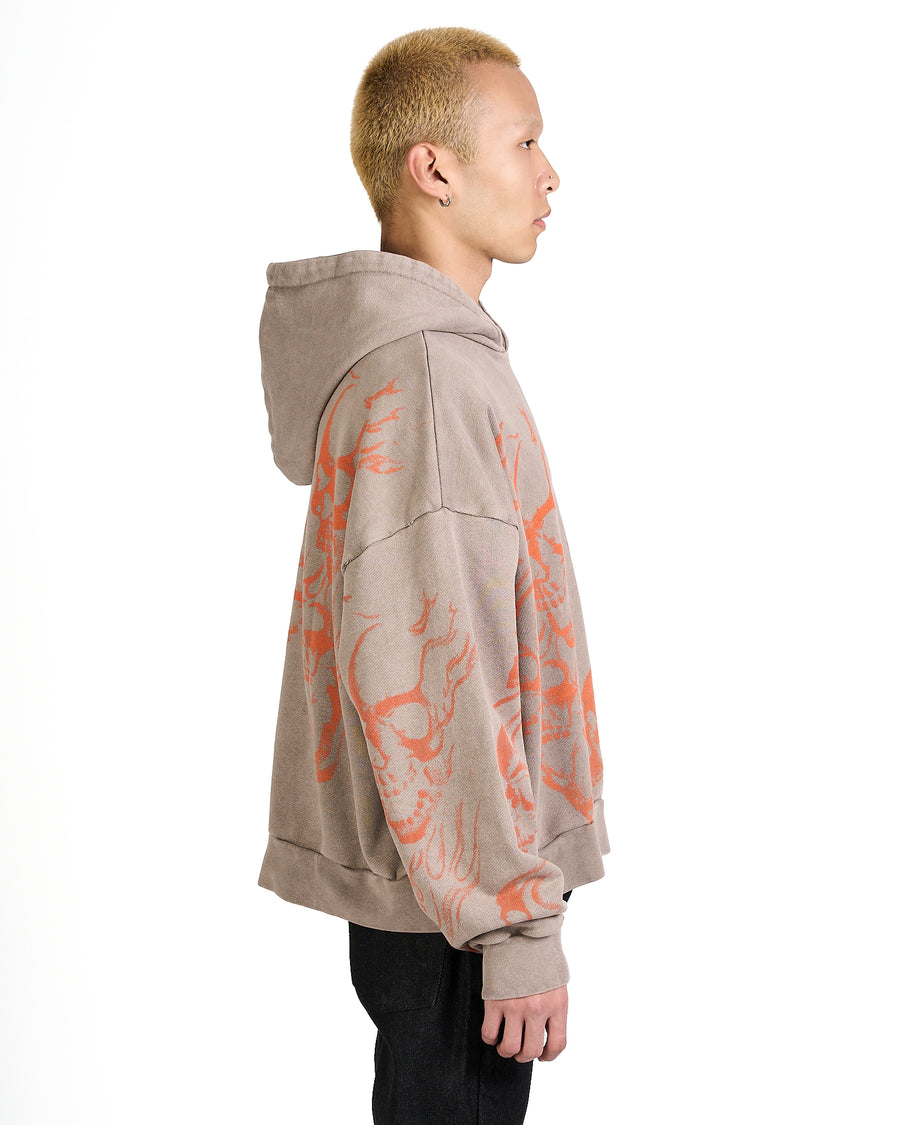 Hoodie Skull Beige