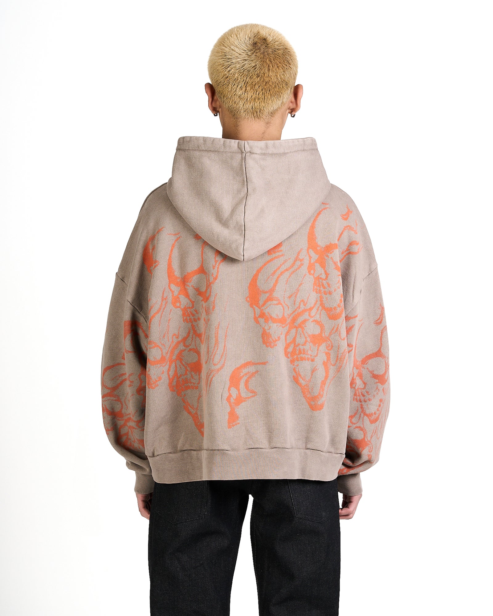 Hoodie Skull Beige