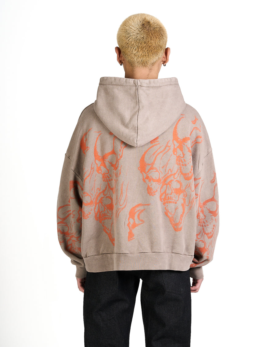 Hoodie Skull Beige
