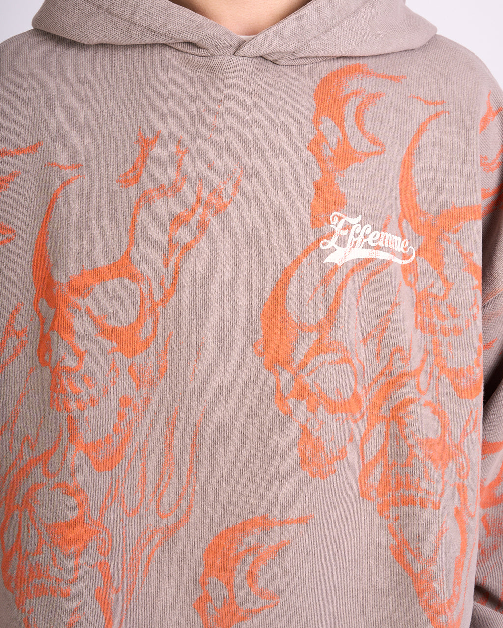 Hoodie Skull Beige
