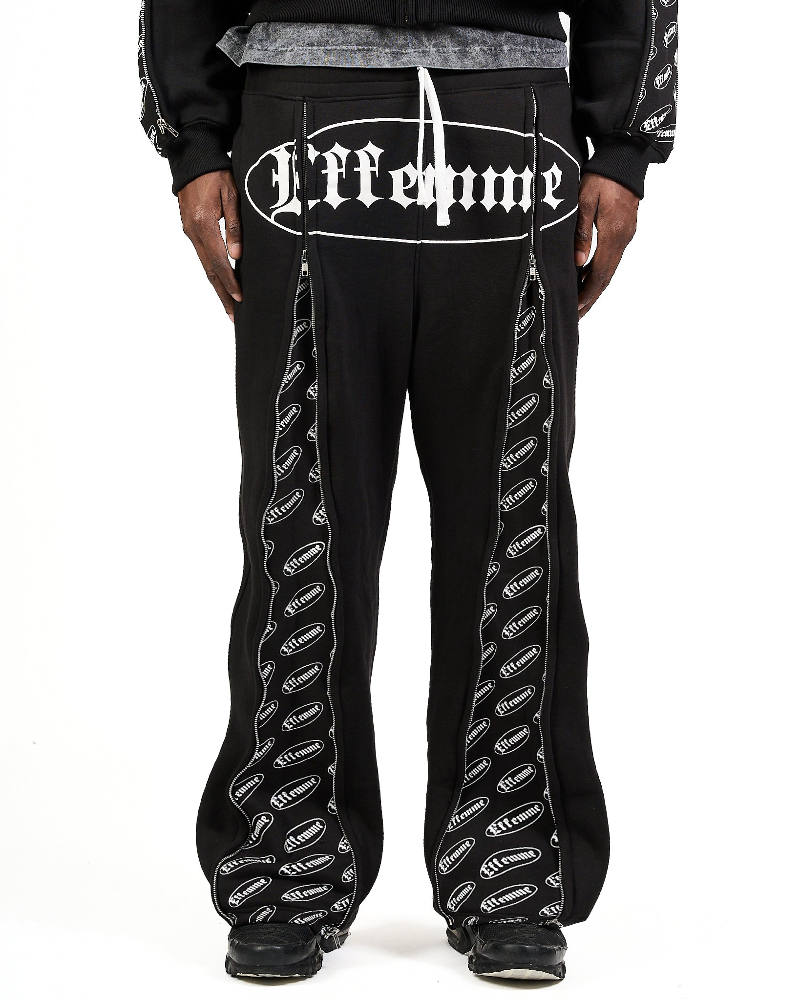 Track Suite Zipper Black Fabric