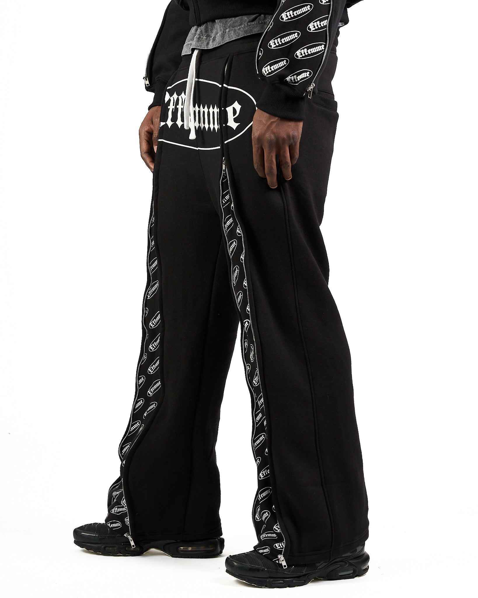 Track Suite Zipper Black Fabric