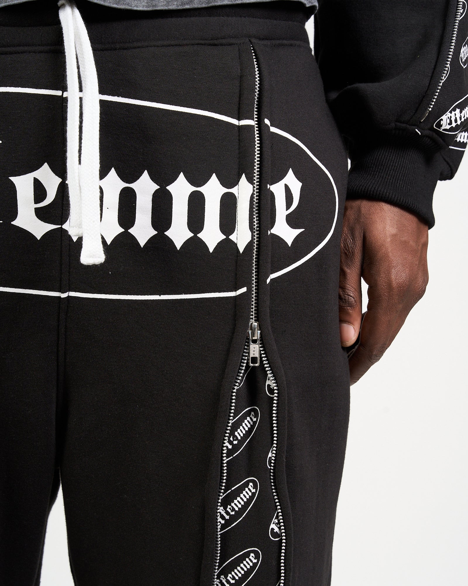 Track Suite Zipper Black Fabric