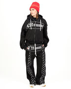 Track Suite Zipper Black Fabric