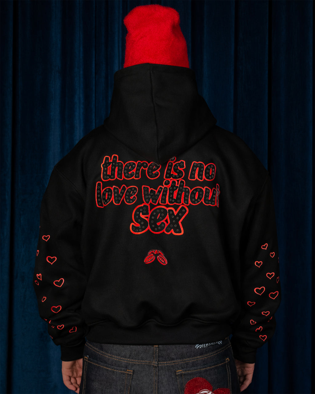Hoodie Zip Love Black