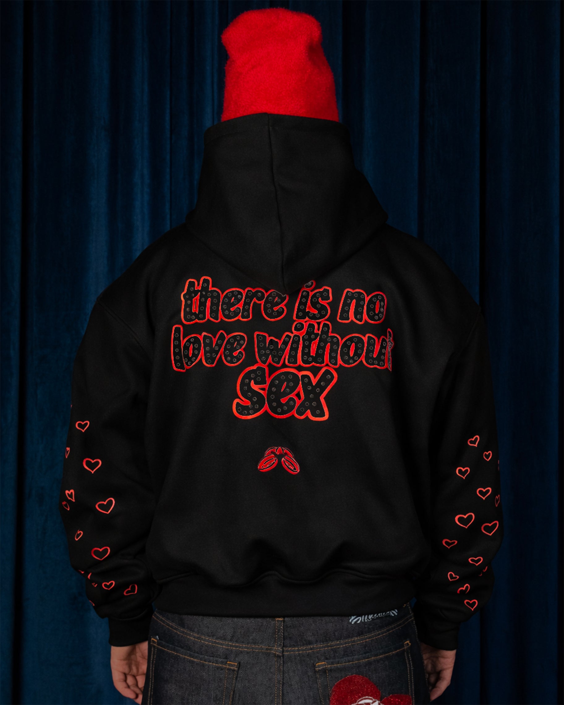 Hoodie Zip Love Black