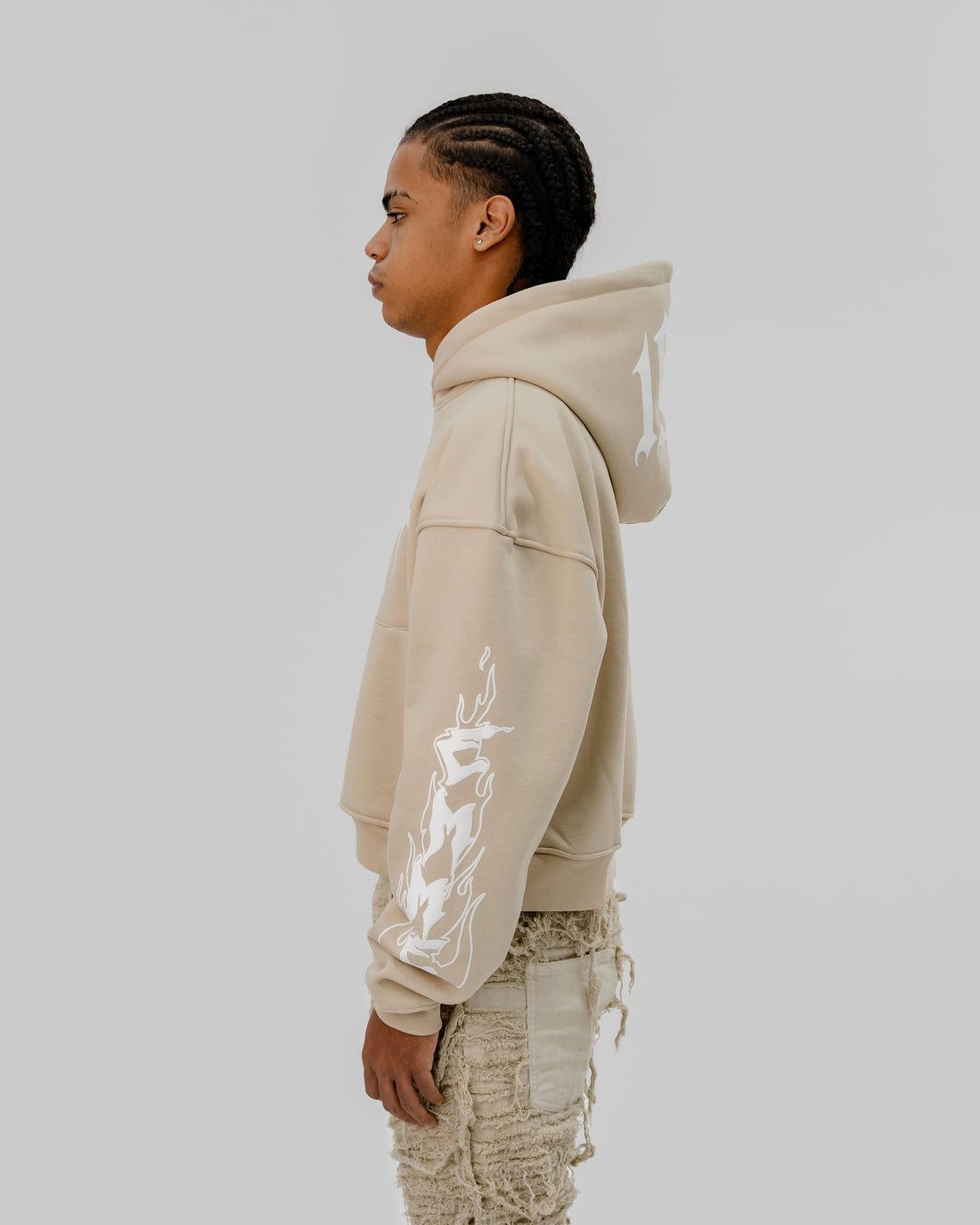 Hoodie Flame Beige