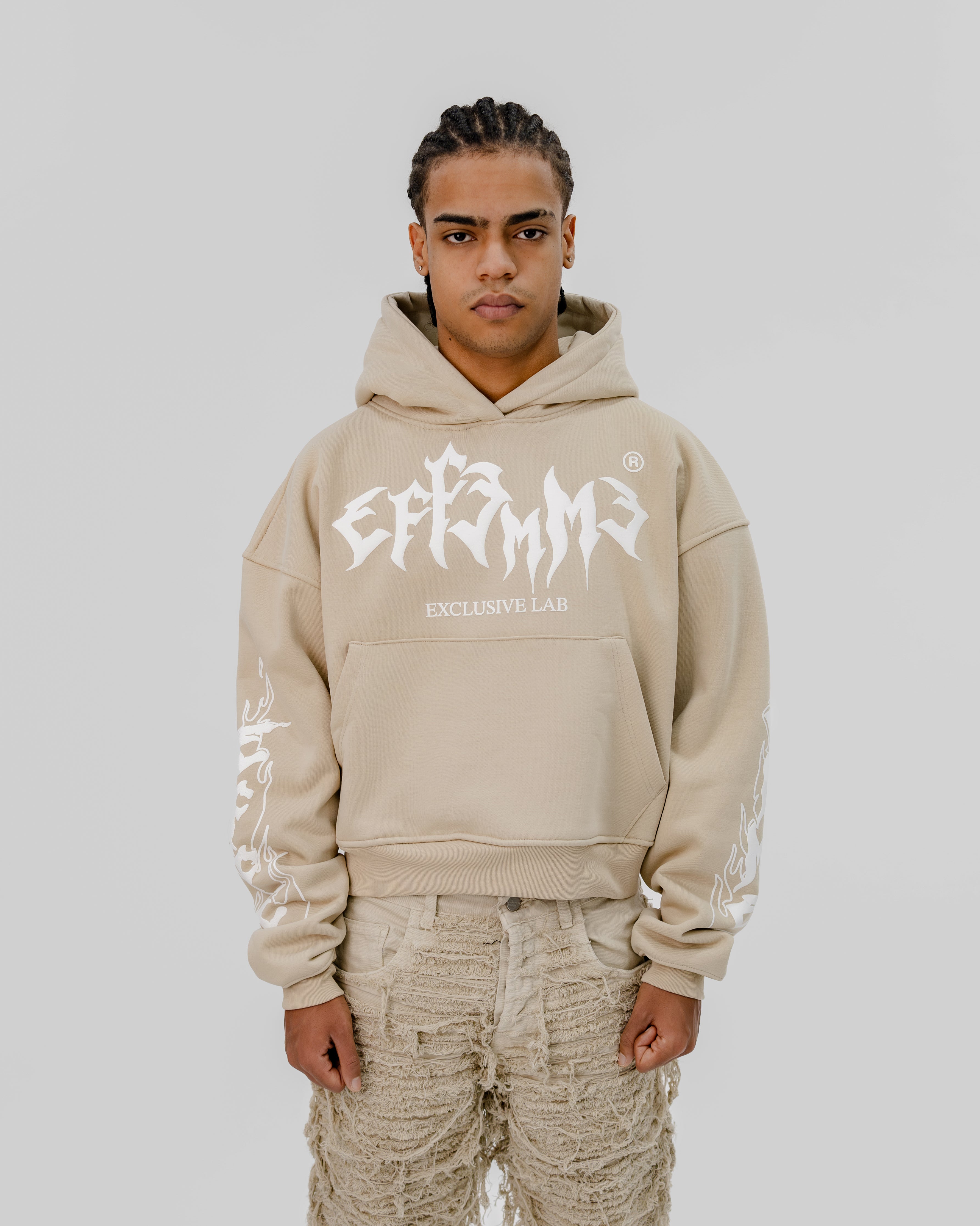 Hoodie Flame Beige