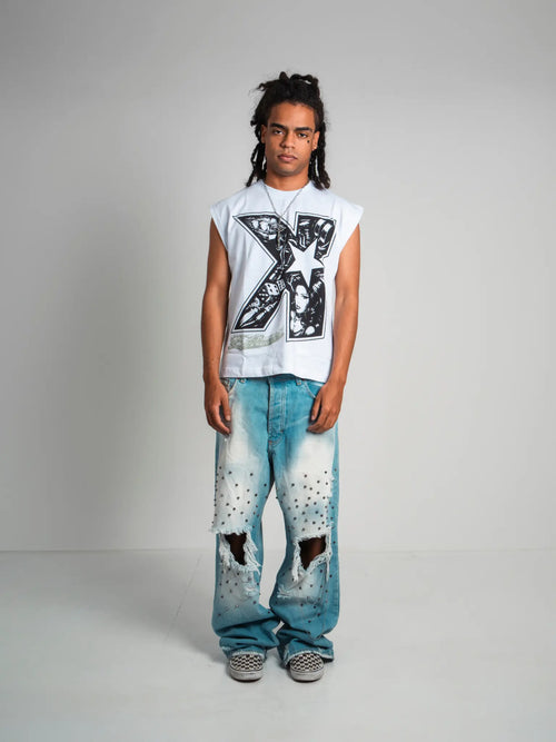DENIM BAGGY CHAIN BROKEN