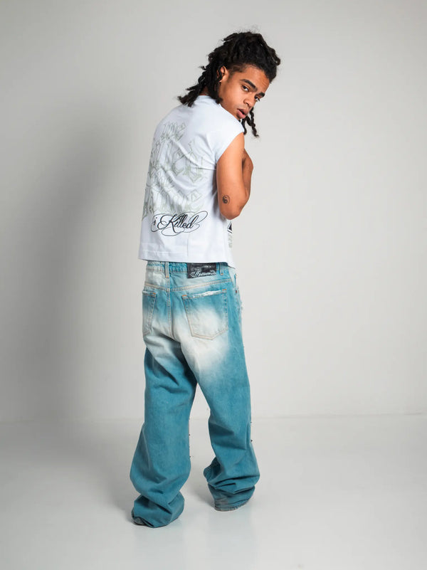 DENIM BAGGY CHAIN BROKEN